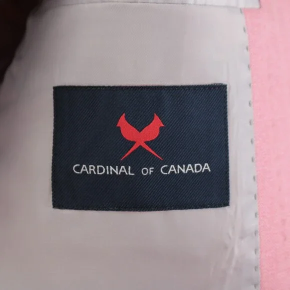Cardinal of Canada NWT Wool / Silk Sport Coat Size 40R US In Pink Herringbone